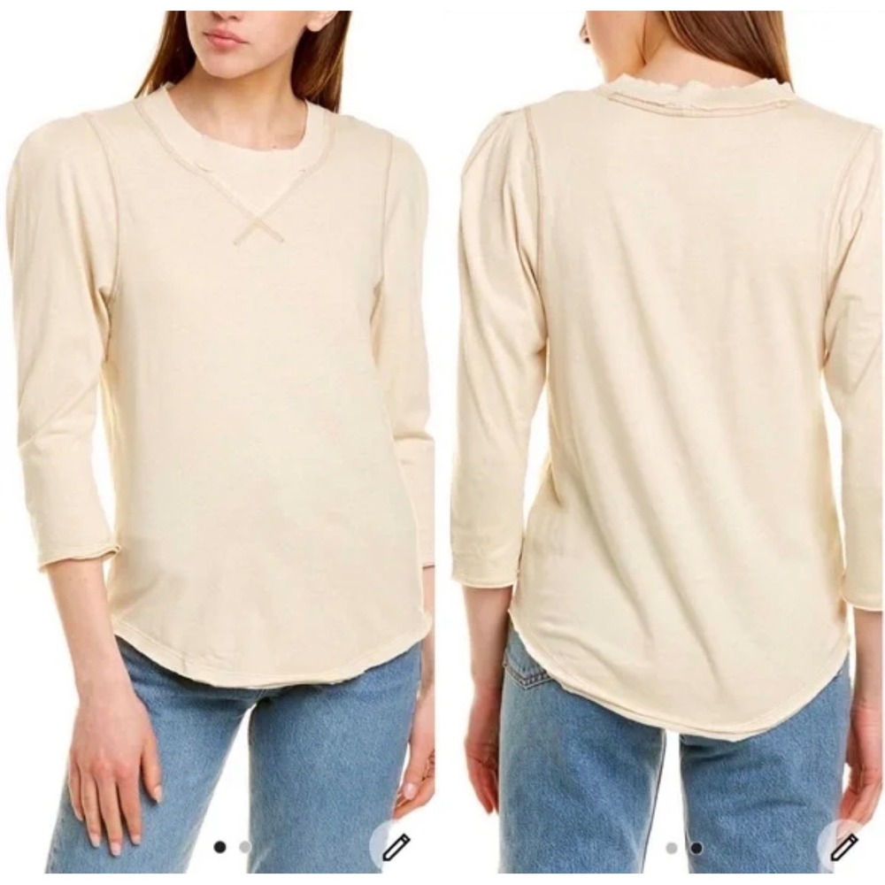Free People We the Free Clover Top in Dark Cream Size Small